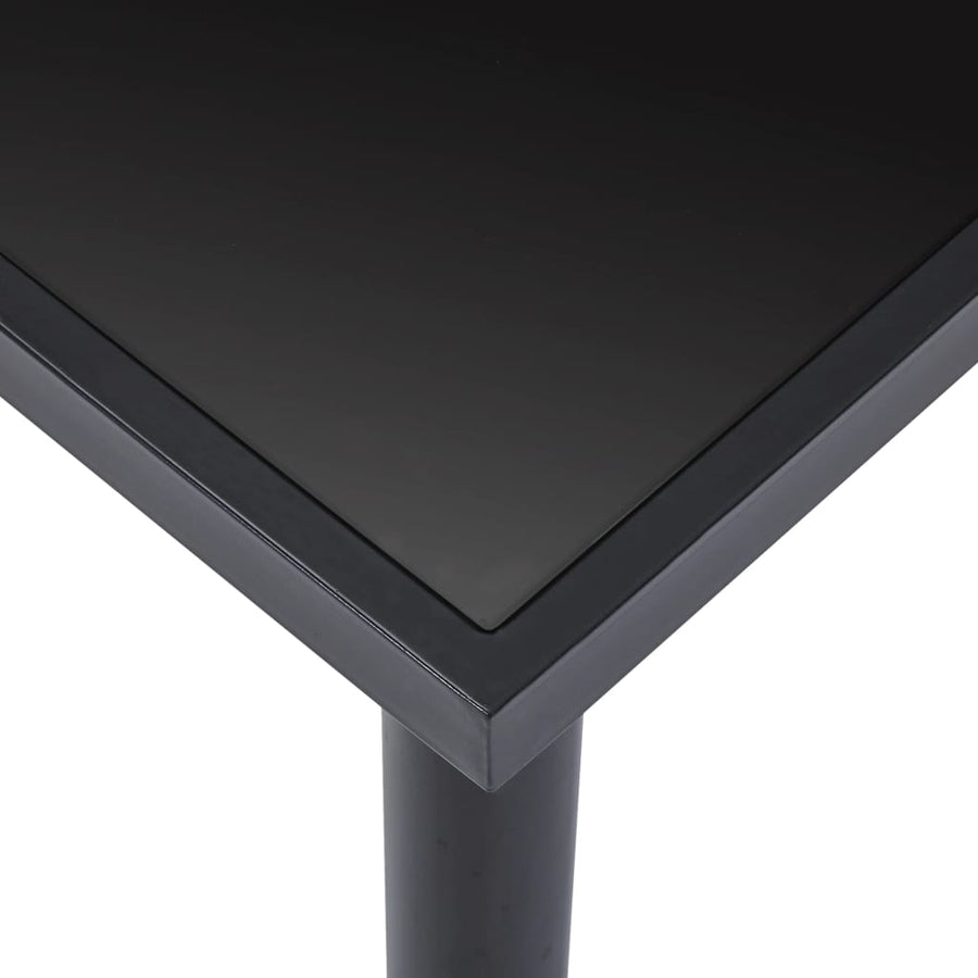 Eettafel 160x80x75 cm gehard glas zwart 160 x 80 x 75 cm