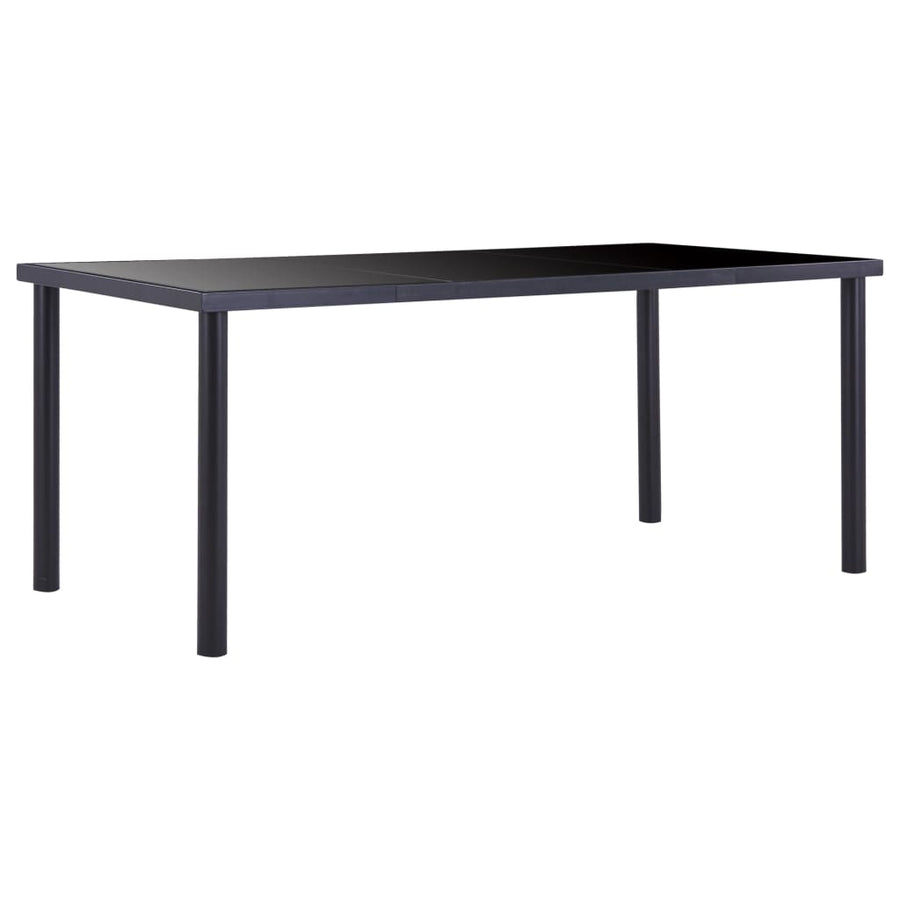 Eettafel 140X70X75 Cm Gehard Glas Zwart