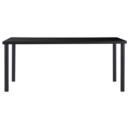 Eettafel 180x90x75 cm gehard glas zwart 180 x 90 x 75 cm