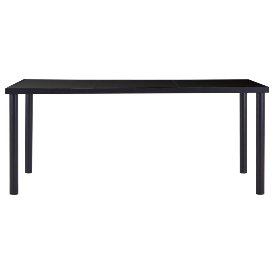 Eettafel 180x90x75 cm gehard glas zwart 180 x 90 x 75 cm
