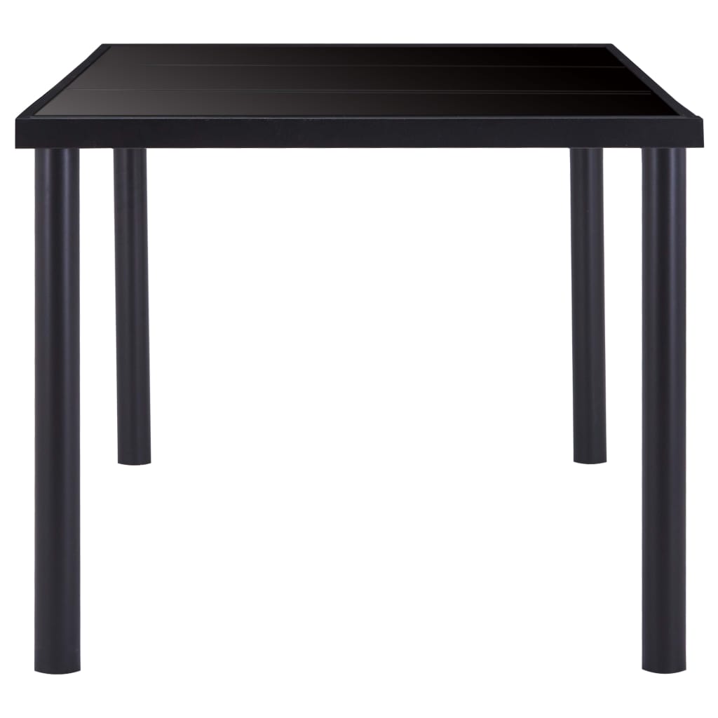 Eettafel 180x90x75 cm gehard glas zwart 180 x 90 x 75 cm
