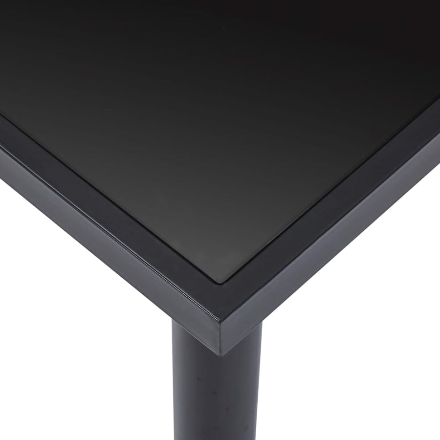 Eettafel 180x90x75 cm gehard glas zwart 180 x 90 x 75 cm