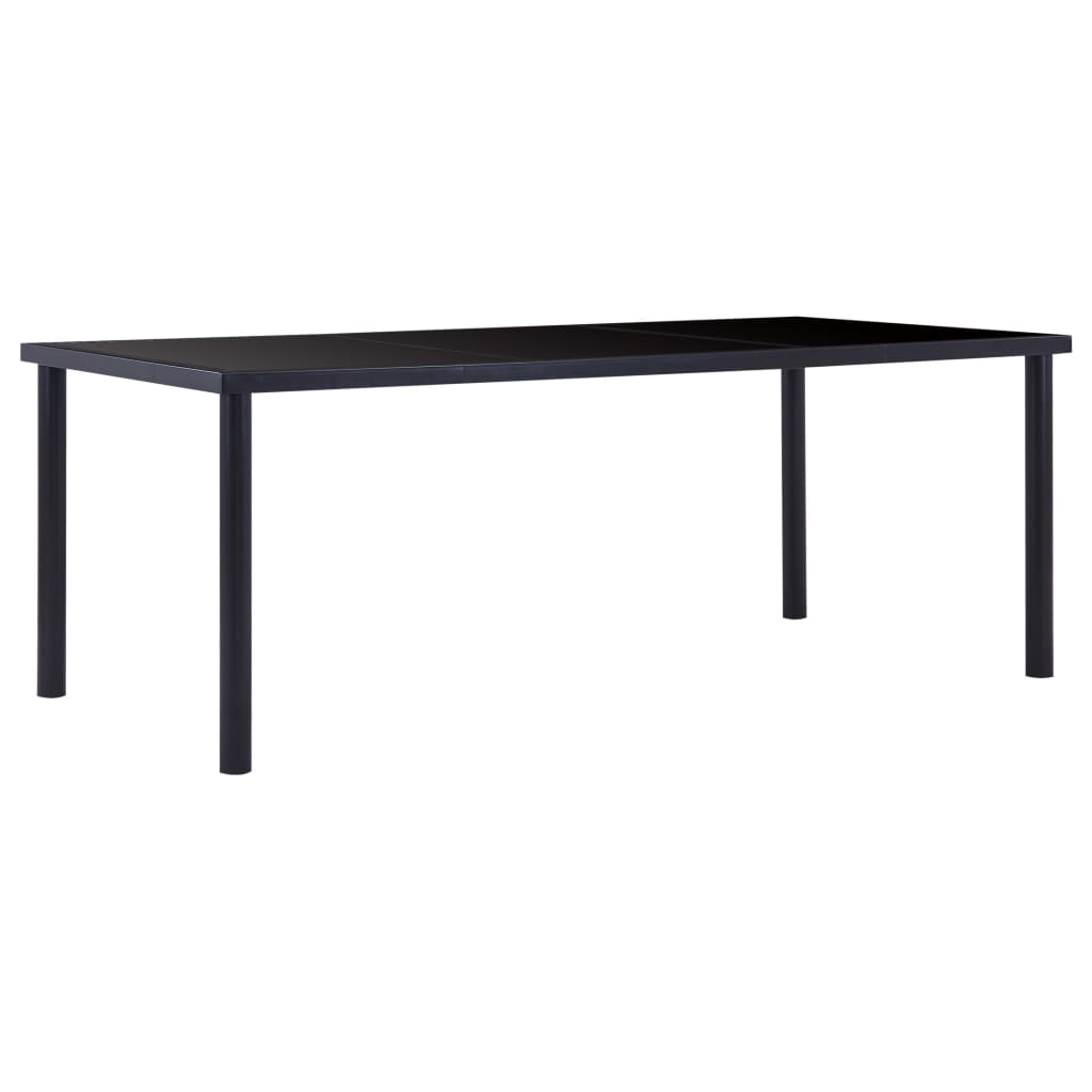 Eettafel 140X70X75 Cm Gehard Glas Zwart