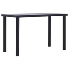 Dining table 120x60x75 cm MDF black and concrete grey