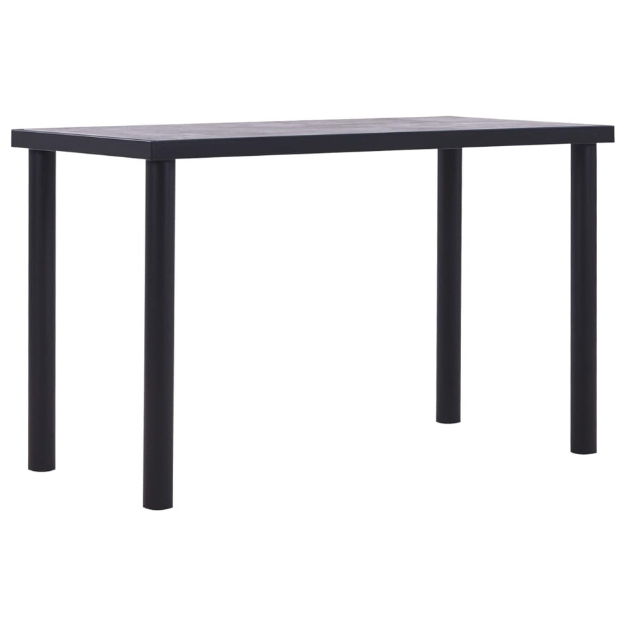 Eettafel Mdf Zwart En Betongrijs 120 x 60 x 75 cm