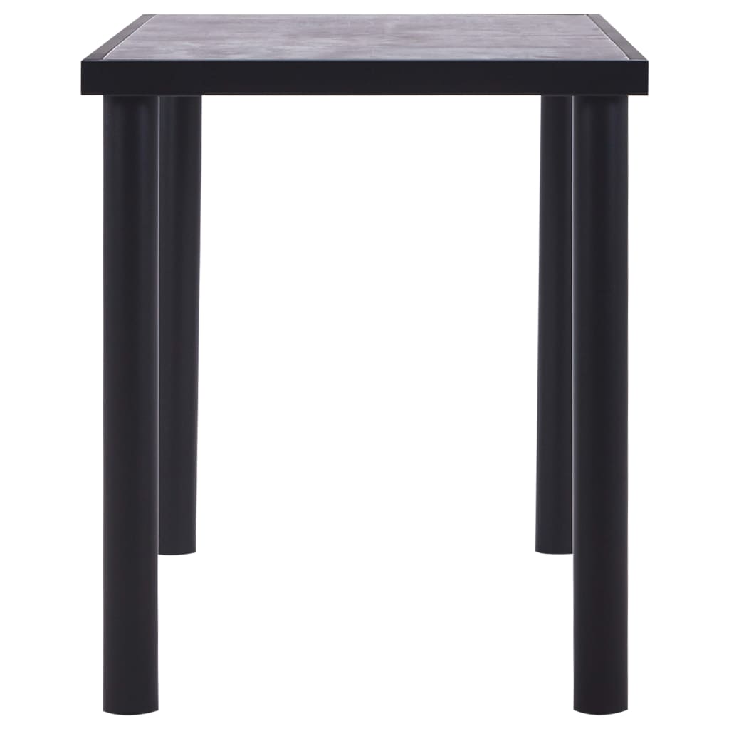 Eettafel Mdf Zwart En Betongrijs 120 x 60 x 75 cm