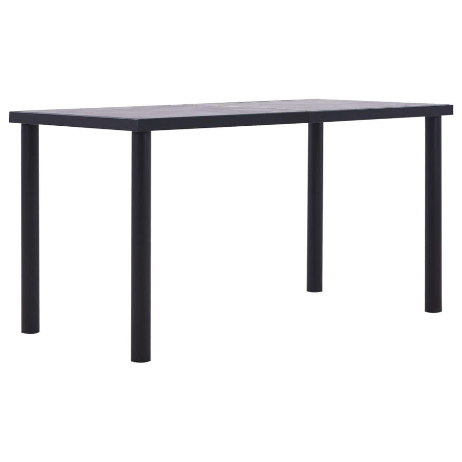 Eettafel 140x70x75 cm MDF zwart en betongrijs 140 x 70 x 75 cm
