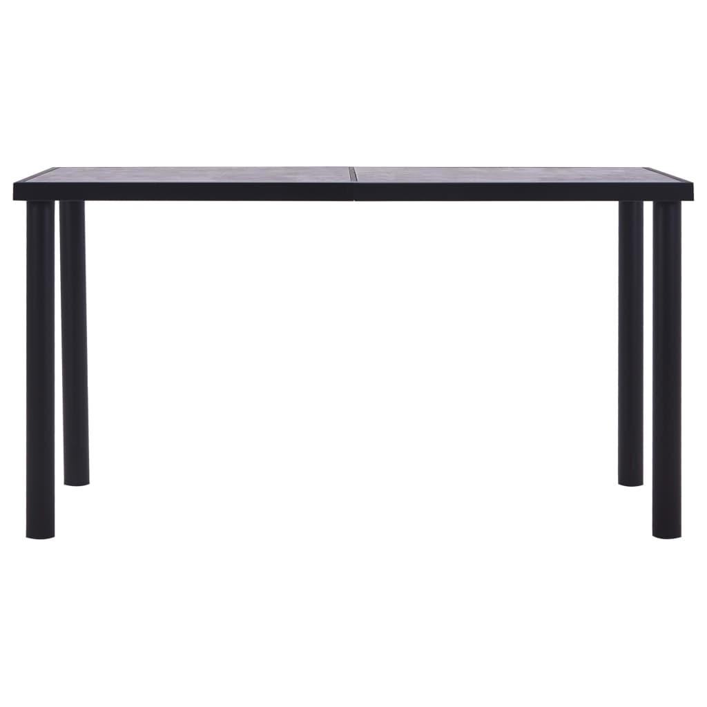 Eettafel 140x70x75 cm MDF zwart en betongrijs 140 x 70 x 75 cm