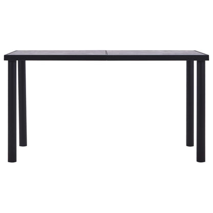 Eettafel 140x70x75 cm MDF zwart en betongrijs 140 x 70 x 75 cm