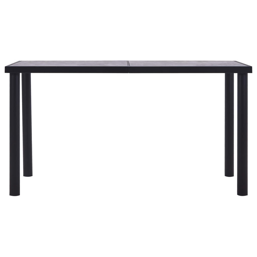 Eettafel 140x70x75 cm MDF zwart en betongrijs 140 x 70 x 75 cm