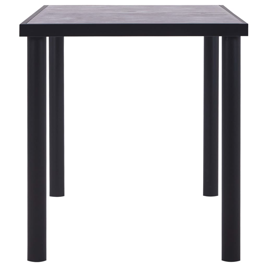 Eettafel 140x70x75 cm MDF zwart en betongrijs 140 x 70 x 75 cm