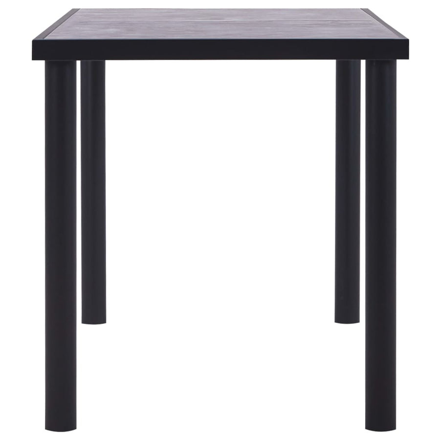Eettafel 140x70x75 cm MDF zwart en betongrijs 140 x 70 x 75 cm
