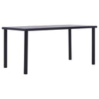 Eettafel 160x80x75 cm MDF zwart betongrijs