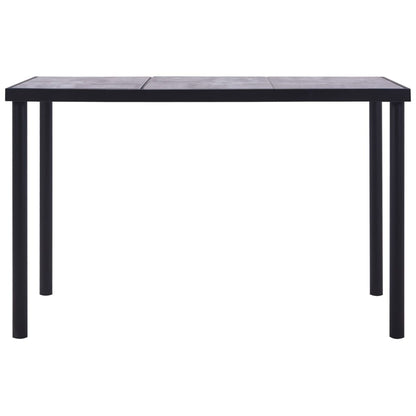 Eettafel 160x80x75 cm MDF zwart en betongrijs 160 x 80 x 75 cm