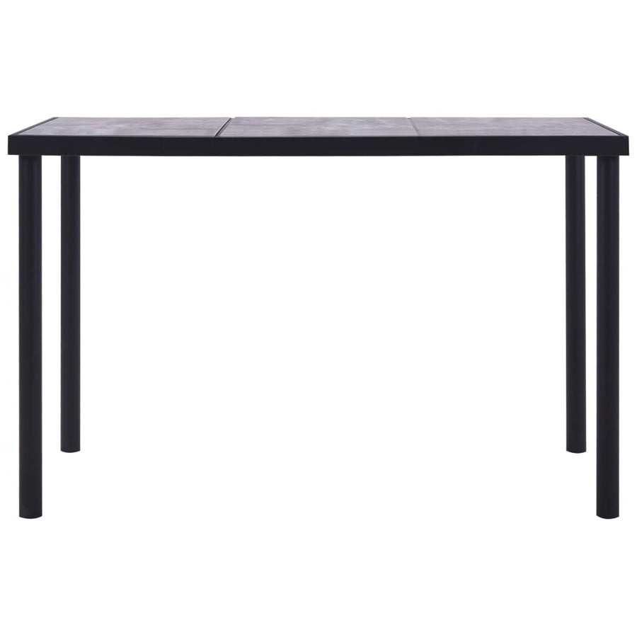 Eettafel 160x80x75 cm MDF zwart en betongrijs 160 x 80 x 75 cm