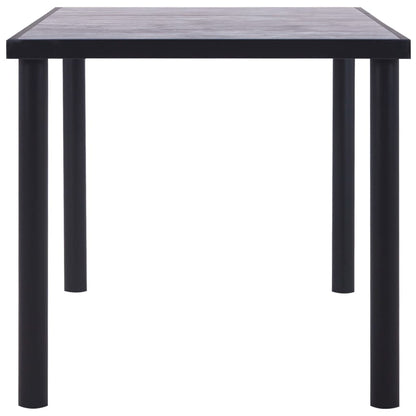 Eettafel 160x80x75 cm MDF zwart en betongrijs 160 x 80 x 75 cm