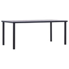 Eettafel 180x90x75 cm MDF zwart betongrijs