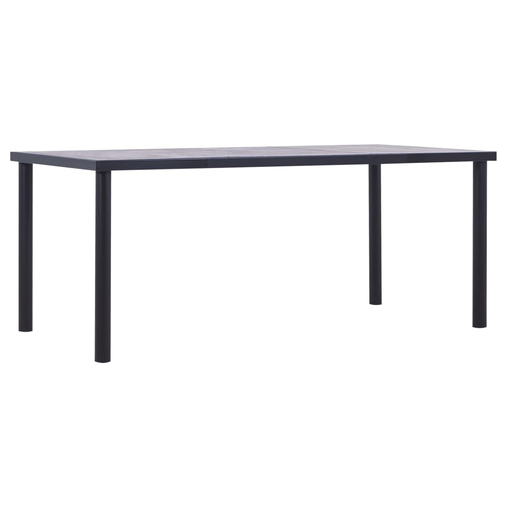 Eettafel 180X90X75 Cm Mdf Zwart En Betongrijs 180 x 90 x 75 cm