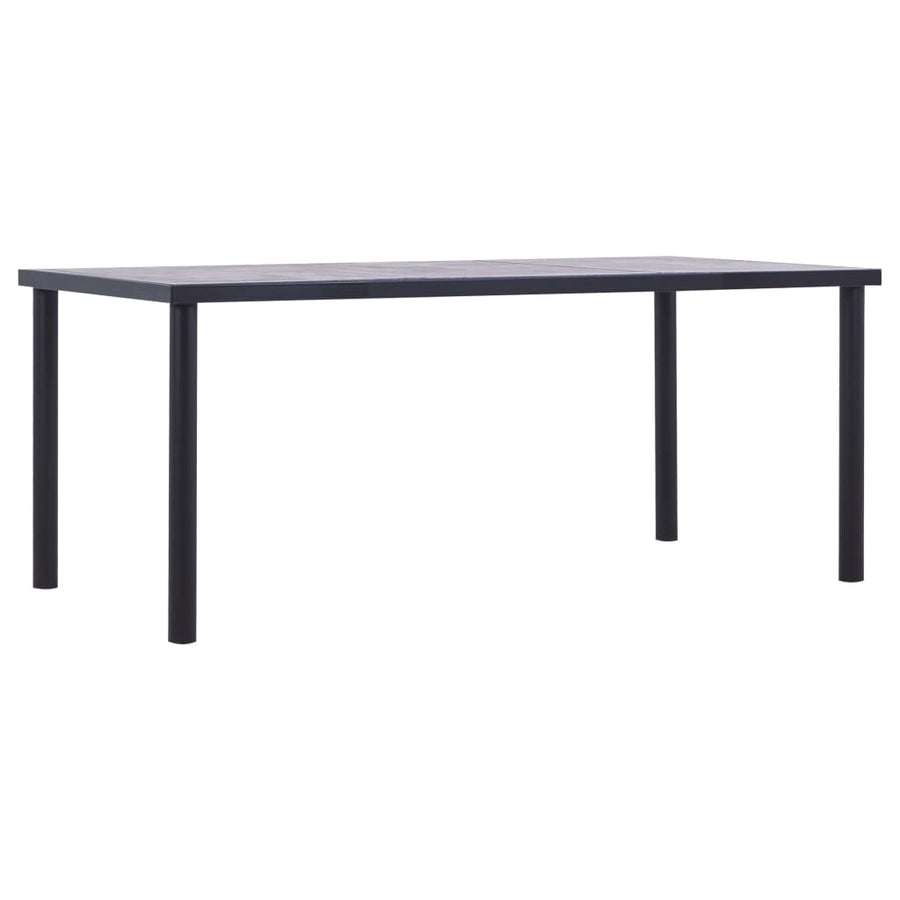 Eettafel 180X90X75 Cm Mdf Zwart En Betongrijs 180 x 90 x 75 cm