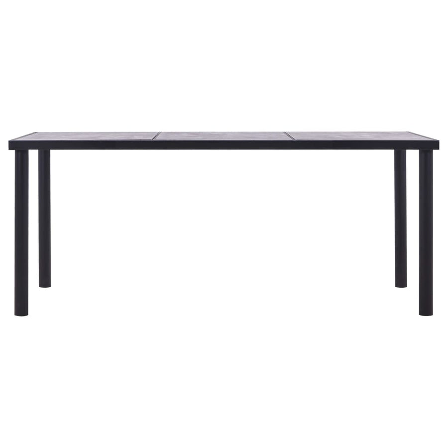 Eettafel 180X90X75 Cm Mdf Zwart En Betongrijs 180 x 90 x 75 cm