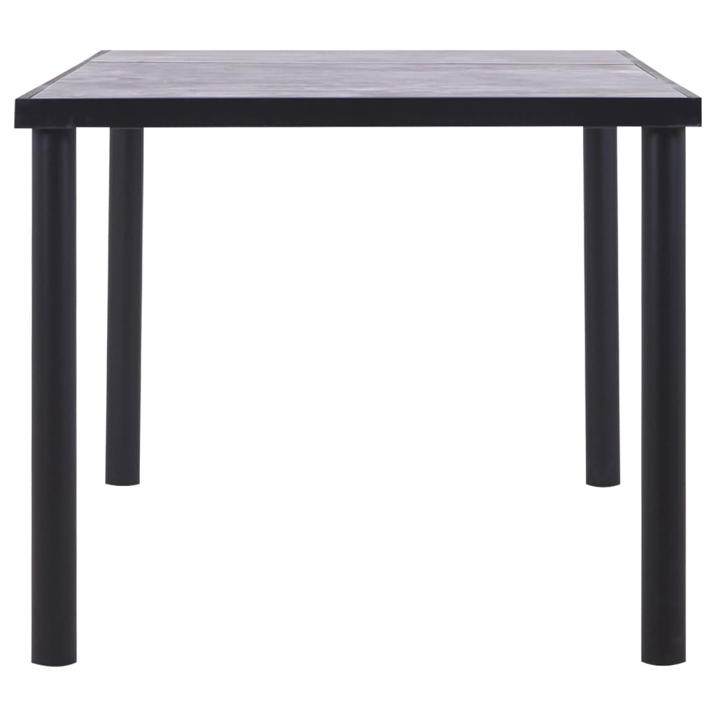 Eettafel 180X90X75 Cm Mdf Zwart En Betongrijs 180 x 90 x 75 cm