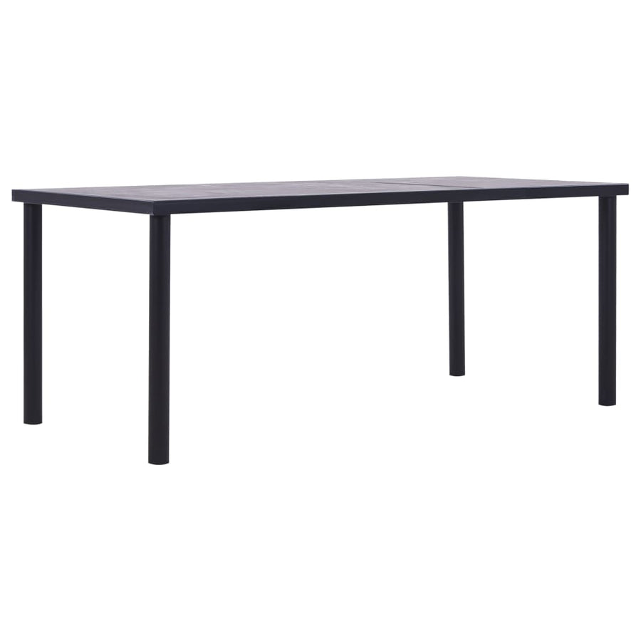 Eettafel 140X70X75 Cm Mdf Zwart En Betongrijs