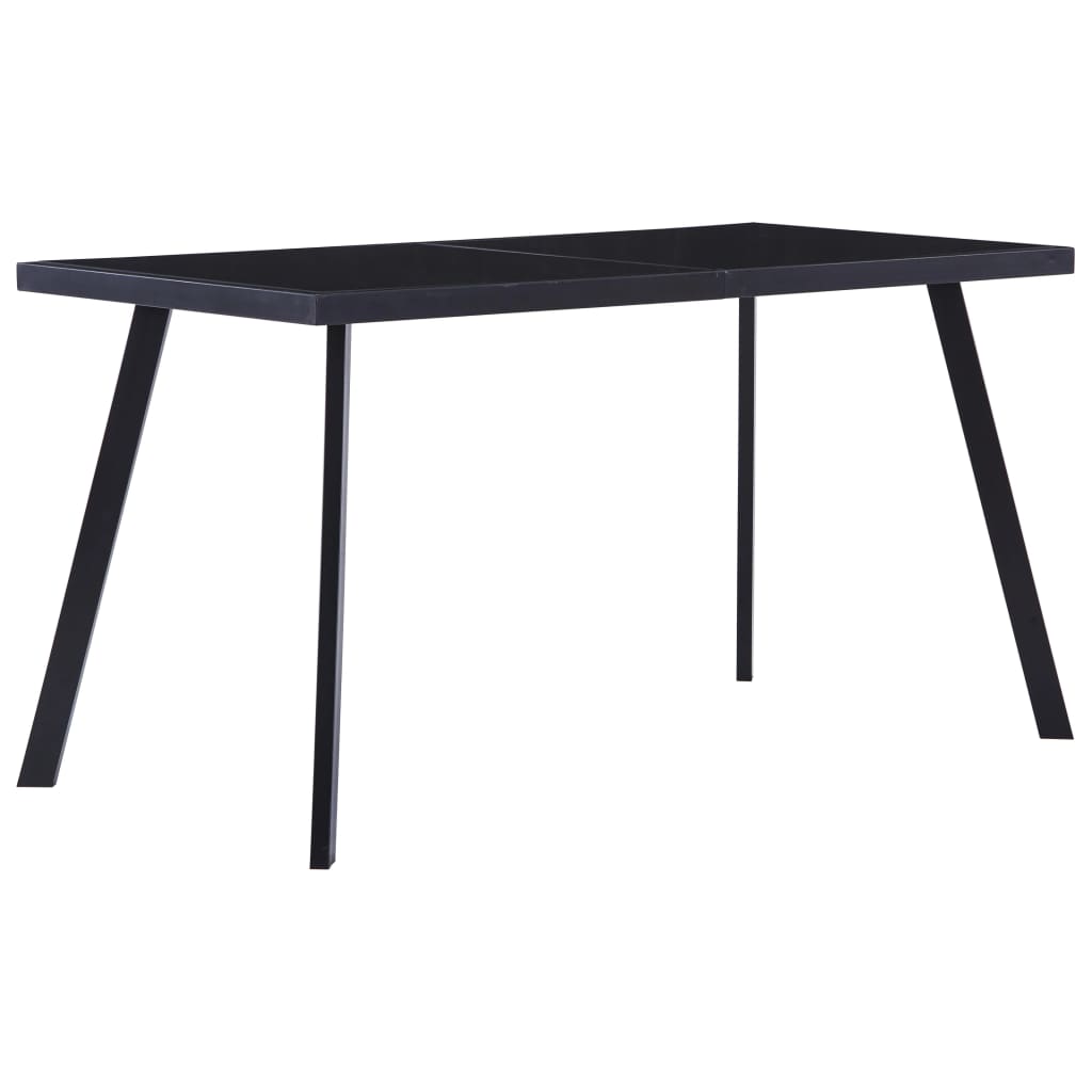 Eettafel 140x70x75 cm gehard glas zwart 140 x 70 x 75 cm Zwart