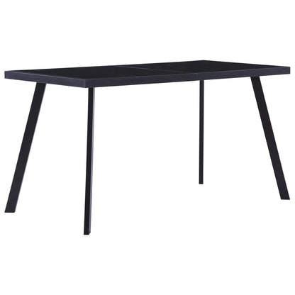 Eettafel 140x70x75 cm gehard glas zwart 140 x 70 x 75 cm Zwart