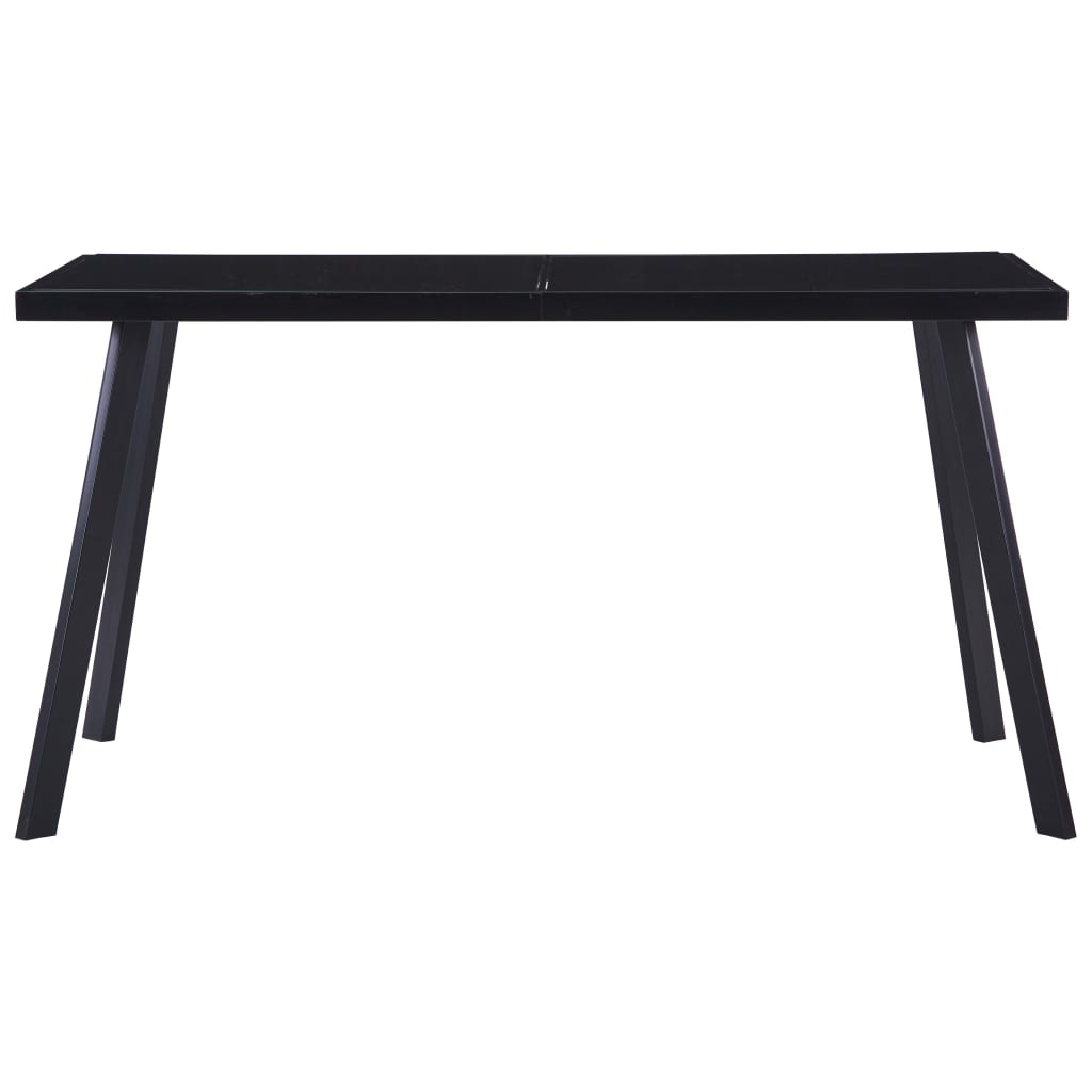 Eettafel 140x70x75 cm gehard glas zwart 140 x 70 x 75 cm Zwart