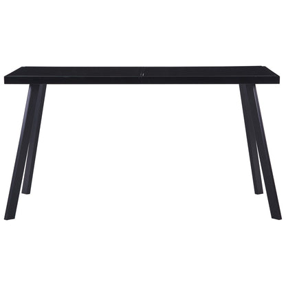 Eettafel 140x70x75 cm gehard glas zwart 140 x 70 x 75 cm Zwart