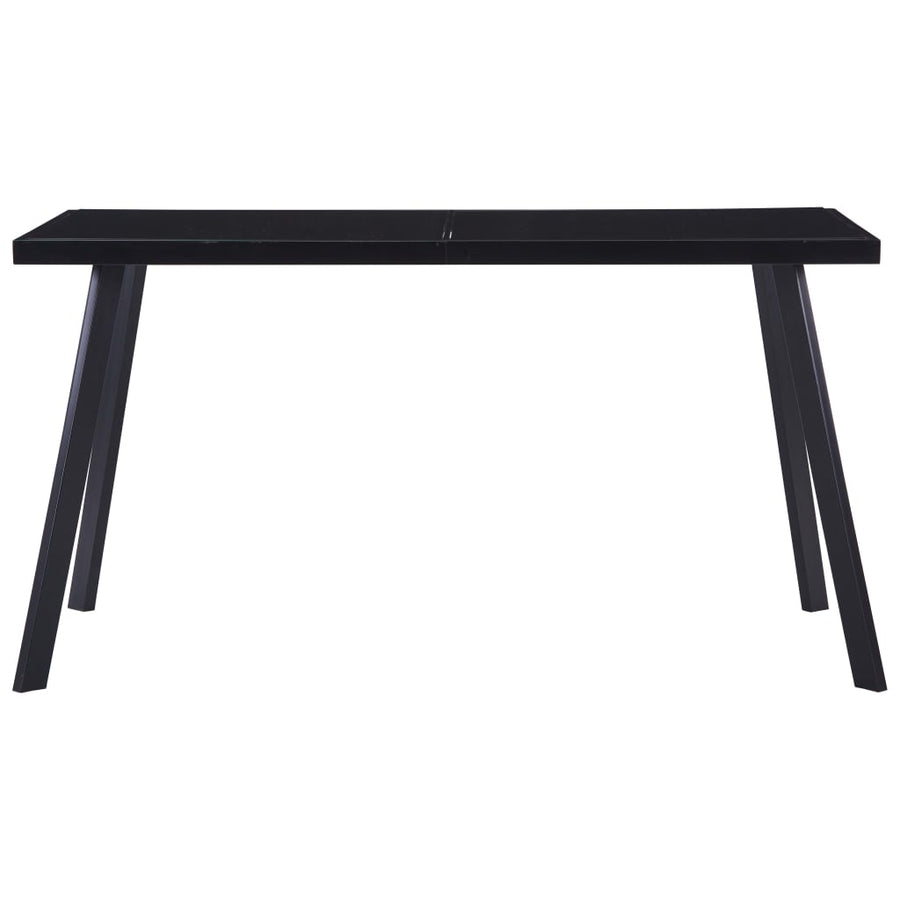 Eettafel 140x70x75 cm gehard glas zwart 140 x 70 x 75 cm Zwart