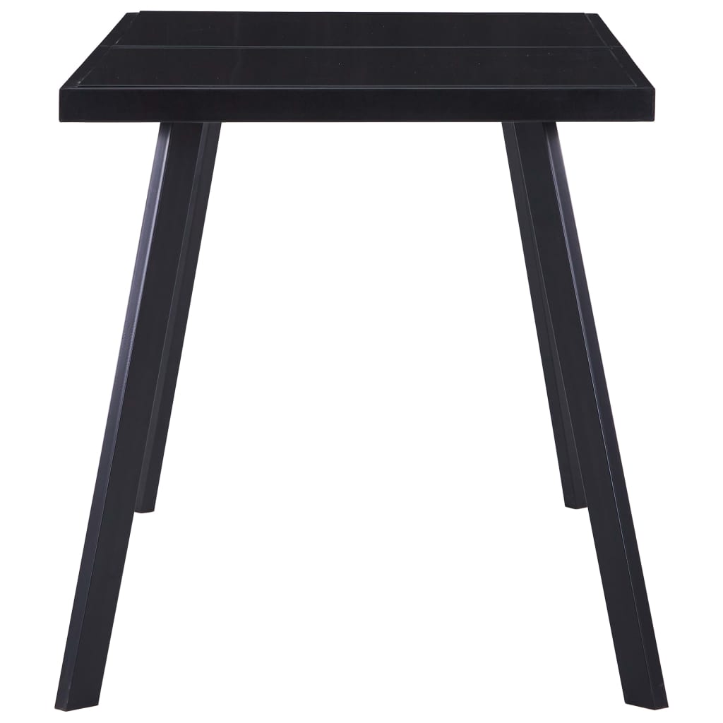 Eettafel 140x70x75 cm gehard glas zwart 140 x 70 x 75 cm Zwart