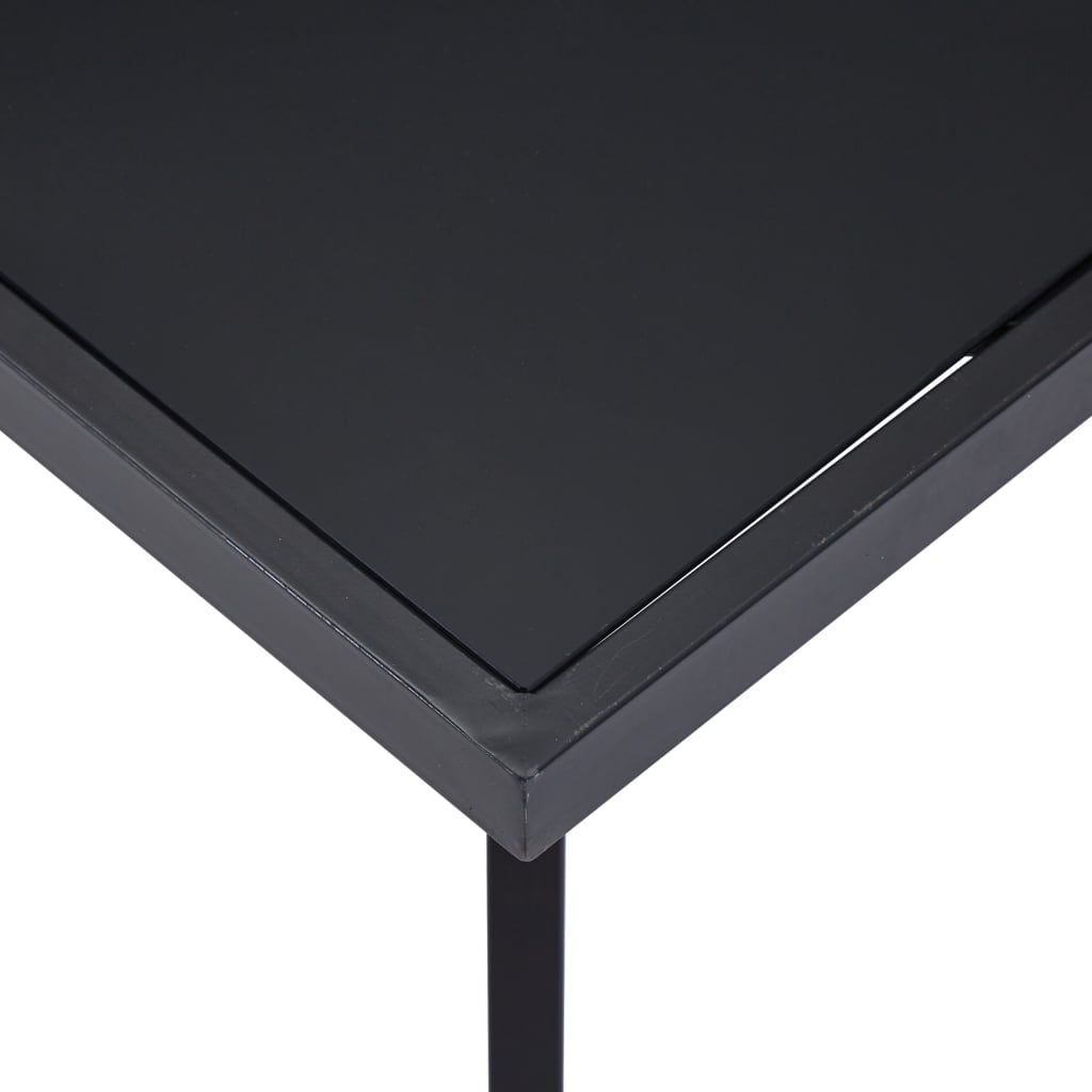 Eettafel 140x70x75 cm gehard glas zwart 140 x 70 x 75 cm Zwart