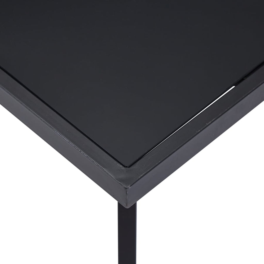Eettafel 140x70x75 cm gehard glas zwart 140 x 70 x 75 cm Zwart