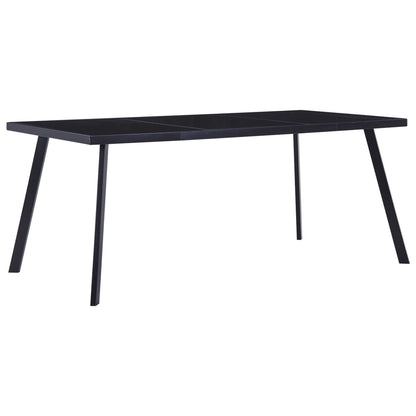 Eettafel 160x80x75 cm gehard glas zwart 160 x 80 x 75 cm Zwart