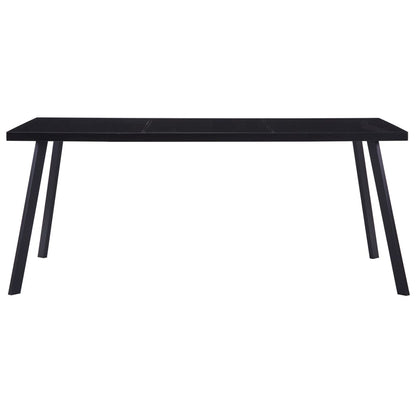 Eettafel 160x80x75 cm gehard glas zwart 160 x 80 x 75 cm Zwart