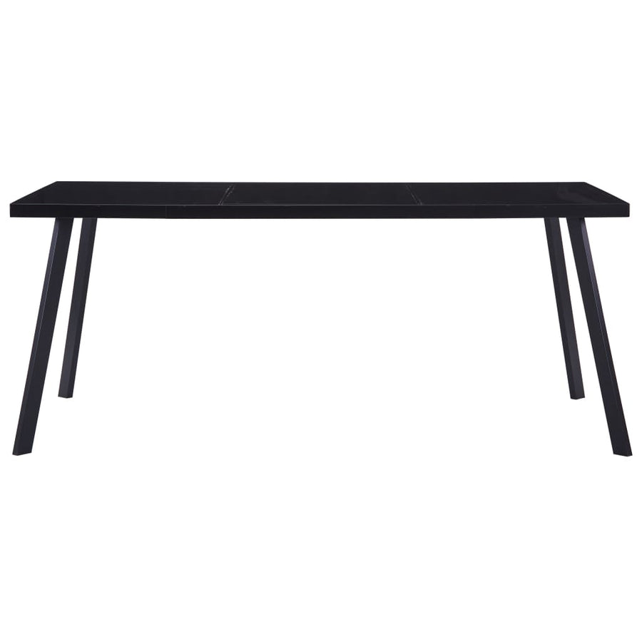 Eettafel 160x80x75 cm gehard glas zwart 160 x 80 x 75 cm Zwart