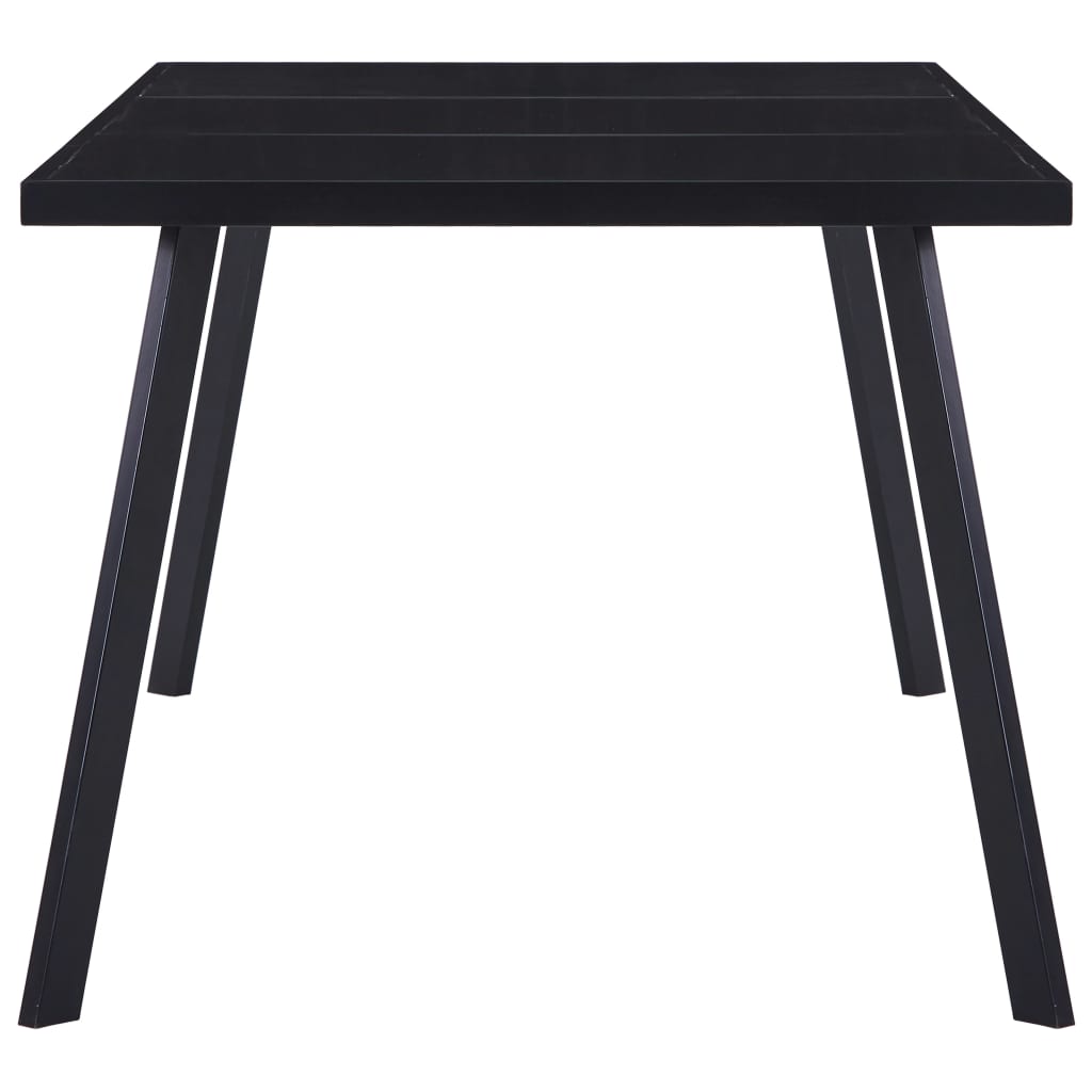 Eettafel 160x80x75 cm gehard glas zwart 160 x 80 x 75 cm Zwart