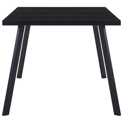 Eettafel 160x80x75 cm gehard glas zwart 160 x 80 x 75 cm Zwart