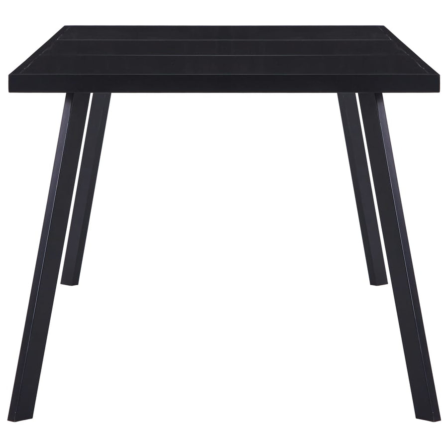 Eettafel 160x80x75 cm gehard glas zwart 160 x 80 x 75 cm Zwart