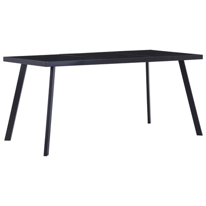 Eettafel 180x90x75 cm gehard glas zwart 180 x 90 x 75 cm Zwart