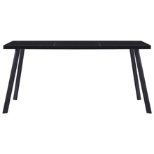 Eettafel 180x90x75 cm gehard glas zwart 180 x 90 x 75 cm Zwart