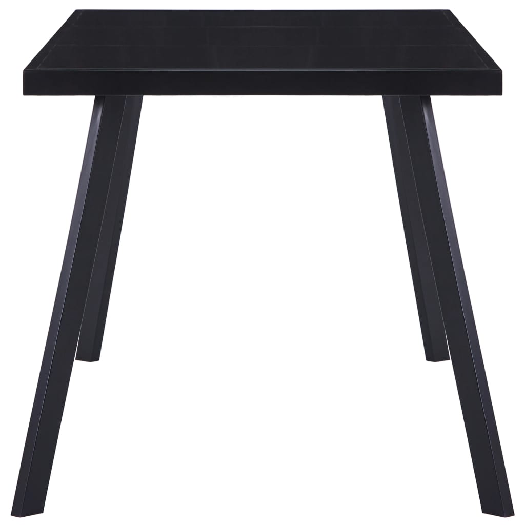 Eettafel 180x90x75 cm gehard glas zwart 180 x 90 x 75 cm Zwart