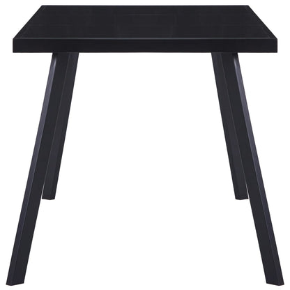 Eettafel 180x90x75 cm gehard glas zwart 180 x 90 x 75 cm Zwart