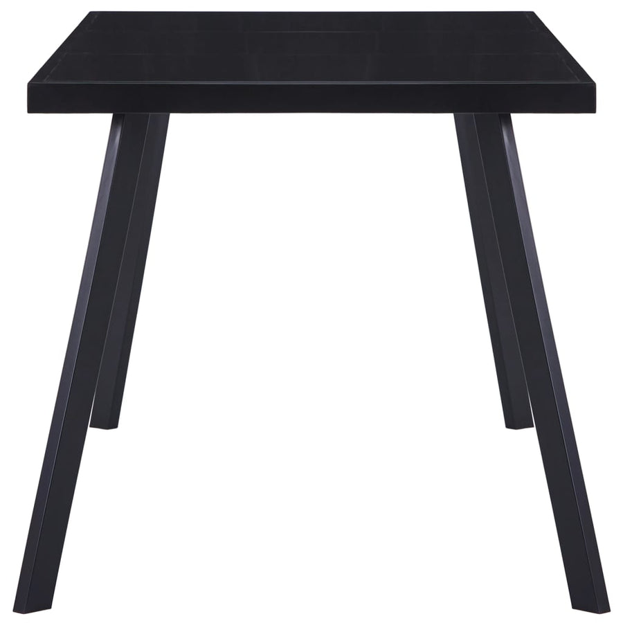 Eettafel 180x90x75 cm gehard glas zwart 180 x 90 x 75 cm Zwart