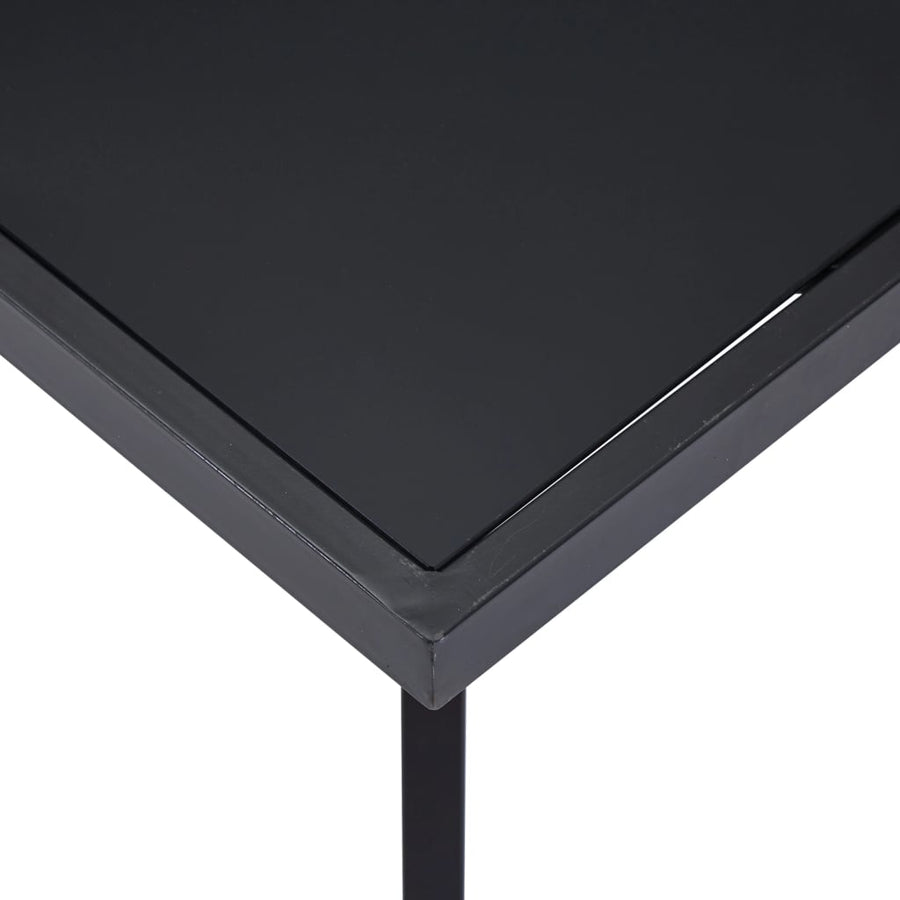 Eettafel 180x90x75 cm gehard glas zwart 180 x 90 x 75 cm Zwart