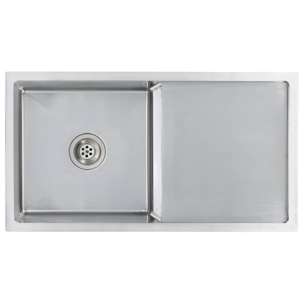 Gootsteen Handgemaakt Roestvrij Staal 87 x 44 x 20 cm (een gootsteen en wasbord) Zilver