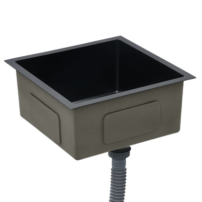 Gootsteen Handgemaakt Roestvrij Staal 44 x 44 x 20 cm Zwart