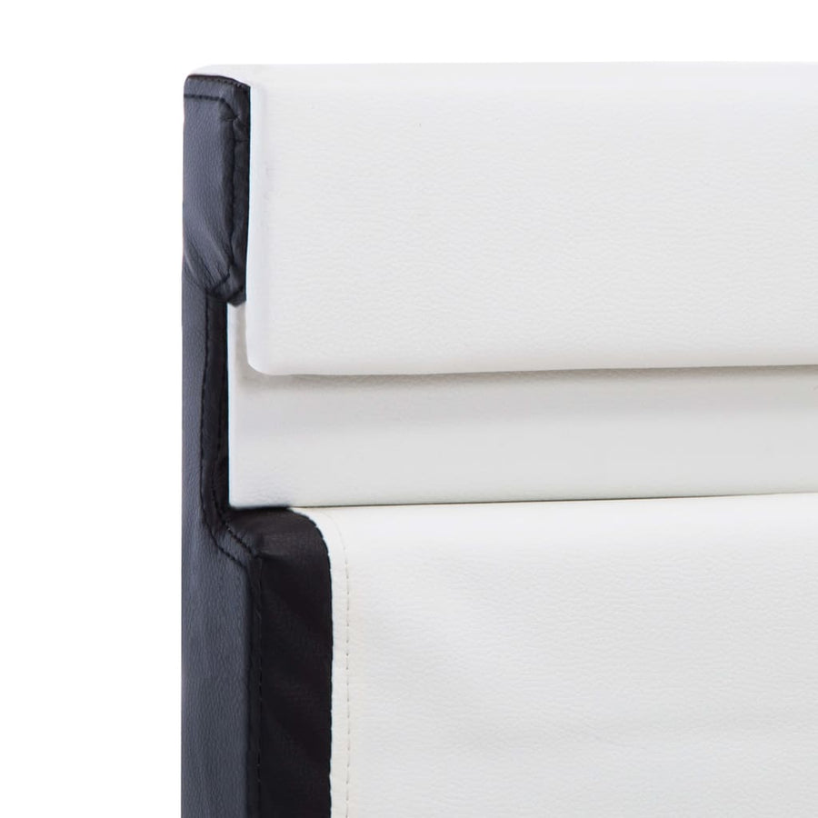 Bedframe Met Led Kunstleer 140 x 200 cm Wit en zwart
