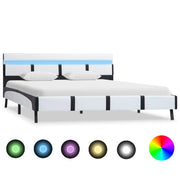 Bedframe 160x200 cm kunstleer wit LED